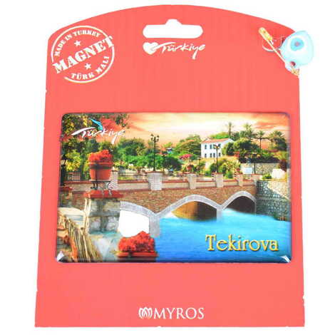 Kemer Themed Epoxy Dome Backing Card Souvenir Fridge Magnet - 87