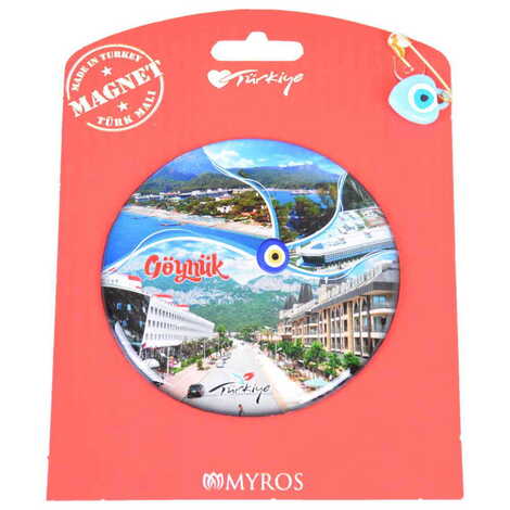 Kemer Themed Epoxy Dome Backing Card Souvenir Fridge Magnet - 89