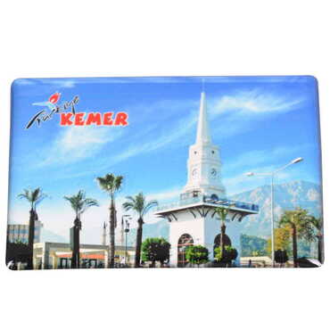 Kemer Themed Epoxy Dome Rectangle Souvenir Fridge Magnet 80x55 cm - 4