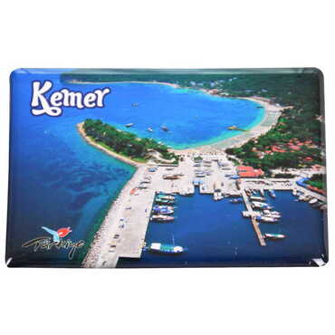 Kemer Themed Epoxy Dome Rectangle Souvenir Fridge Magnet 80x55 cm - 7