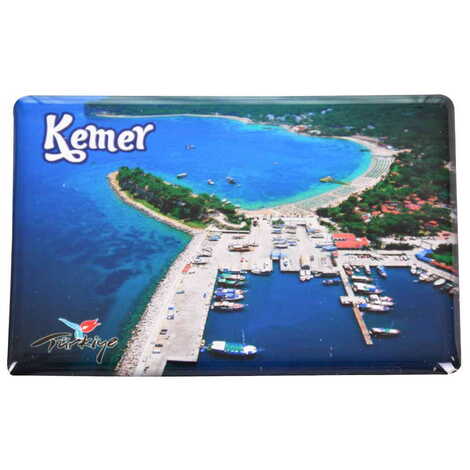 Kemer Themed Epoxy Dome Rectangle Souvenir Fridge Magnet 80x55 cm - 7