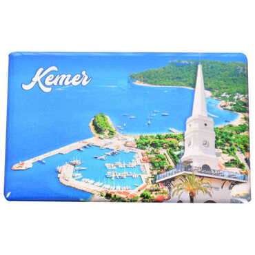 Kemer Themed Epoxy Dome Rectangle Souvenir Fridge Magnet 80x55 cm - 11