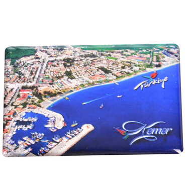 Kemer Themed Epoxy Dome Rectangle Souvenir Fridge Magnet 80x55 cm - 12