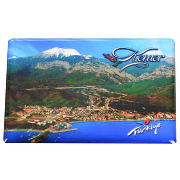 Kemer Themed Epoxy Dome Rectangle Souvenir Fridge Magnet 80x55 cm - 13