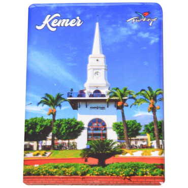 Kemer Themed Epoxy Dome Rectangle Souvenir Fridge Magnet 80x55 cm - 14