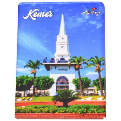 Kemer Themed Epoxy Dome Rectangle Souvenir Fridge Magnet 80x55 cm - 14