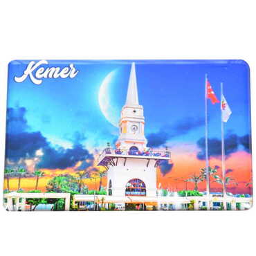 Kemer Themed Epoxy Dome Rectangle Souvenir Fridge Magnet 80x55 cm - 16