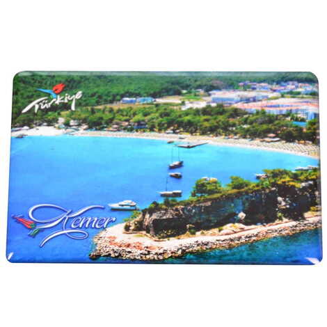 Kemer Themed Epoxy Dome Rectangle Souvenir Fridge Magnet 80x55 cm - 20