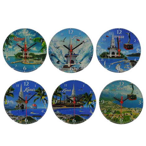 Kemer Themed Epoxy Wall Clock Home Decoration 17 Cm - 3