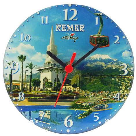 Kemer Themed Epoxy Wall Clock Home Decoration 17 Cm - 4