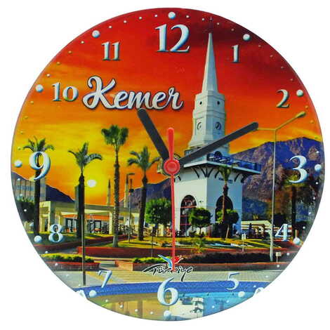 Kemer Themed Epoxy Wall Clock Home Decoration 17 Cm - 5