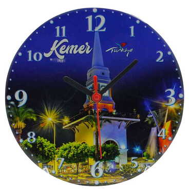 Kemer Themed Epoxy Wall Clock Home Decoration 17 Cm - 6