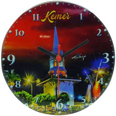 Kemer Themed Epoxy Wall Clock Home Decoration 17 Cm - 7