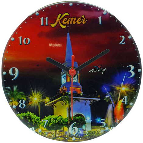 Kemer Themed Epoxy Wall Clock Home Decoration 17 Cm - 7