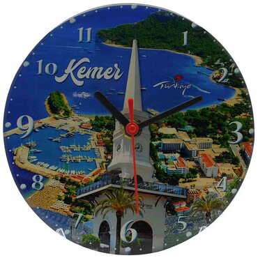 Kemer Themed Epoxy Wall Clock Home Decoration 17 Cm - 9