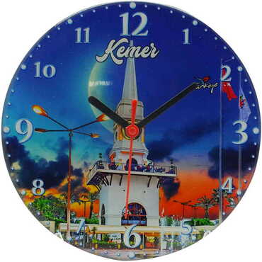 Kemer Themed Epoxy Wall Clock Home Decoration 17 Cm - 13