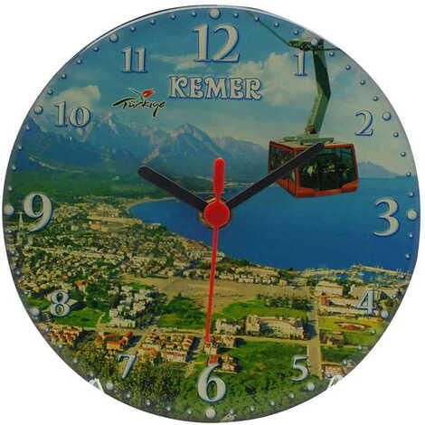 Kemer Themed Epoxy Wall Clock Home Decoration 17 Cm - 14