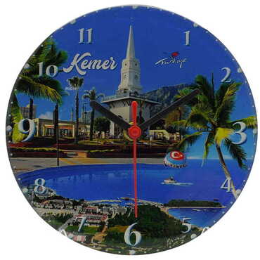 Kemer Themed Epoxy Wall Clock Home Decoration 17 Cm - 15