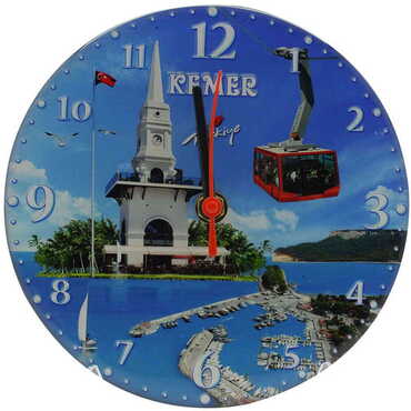 Kemer Themed Epoxy Wall Clock Home Decoration 17 Cm - 17