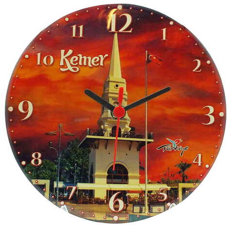 Kemer Themed Epoxy Wall Clock Home Decoration 20 Cm - 4