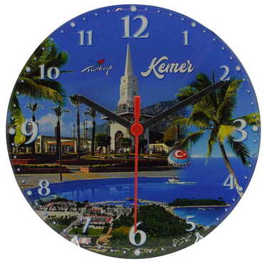 Kemer Themed Epoxy Wall Clock Home Decoration 20 Cm - 5