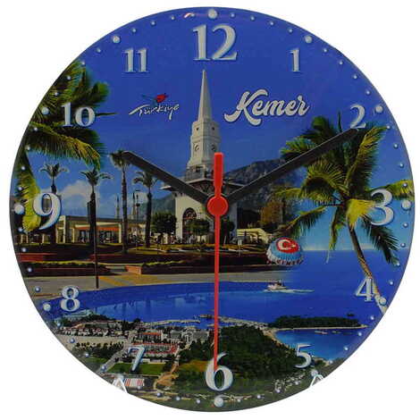 Kemer Themed Epoxy Wall Clock Home Decoration 20 Cm - 5