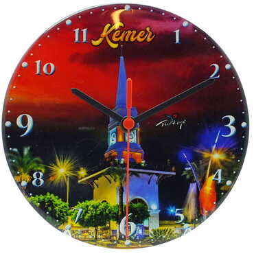 Kemer Themed Epoxy Wall Clock Home Decoration 20 Cm - 6