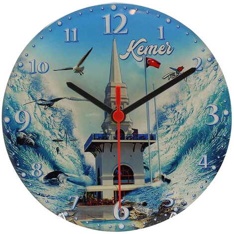 Kemer Themed Epoxy Wall Clock Home Decoration 20 Cm - 7