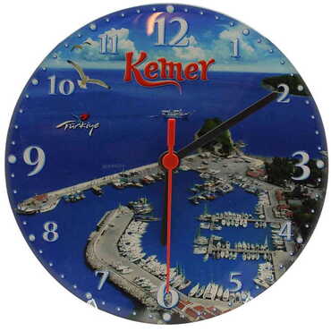 Kemer Themed Epoxy Wall Clock Home Decoration 20 Cm - 8