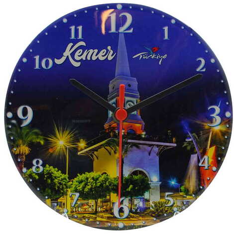 Kemer Themed Epoxy Wall Clock Home Decoration 20 Cm - 10