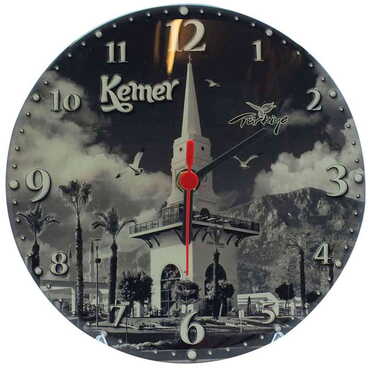 Kemer Themed Epoxy Wall Clock Home Decoration 20 Cm - 12