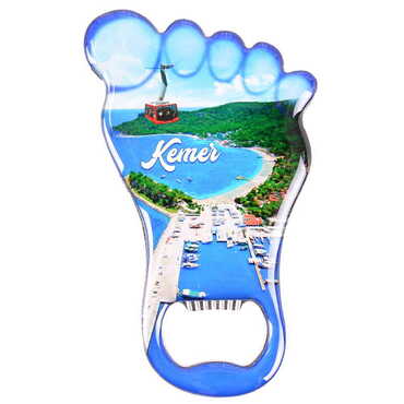 Kemer Themed Foot Shaped Metal Magnetic Bottle Opener 100x59 mm - 4