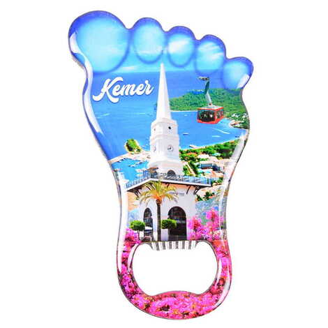 Kemer Themed Foot Shaped Metal Magnetic Bottle Opener 100x59 mm - 5