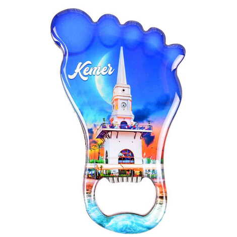 Kemer Themed Foot Shaped Metal Magnetic Bottle Opener 100x59 mm - 6