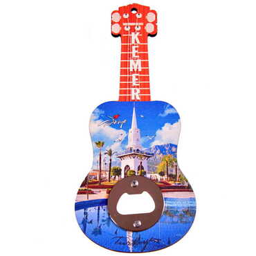 Kemer Themed Guitar Shaped Printed MDF Wooden Bottle Opener 200x89 mm - 5