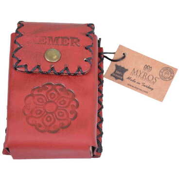 Kemer Themed Leather Cigarette Case - 19