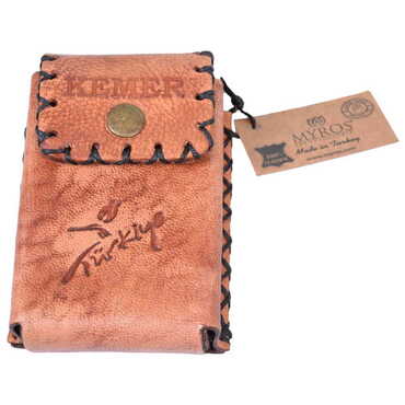 Kemer Themed Leather Cigarette Case - 20