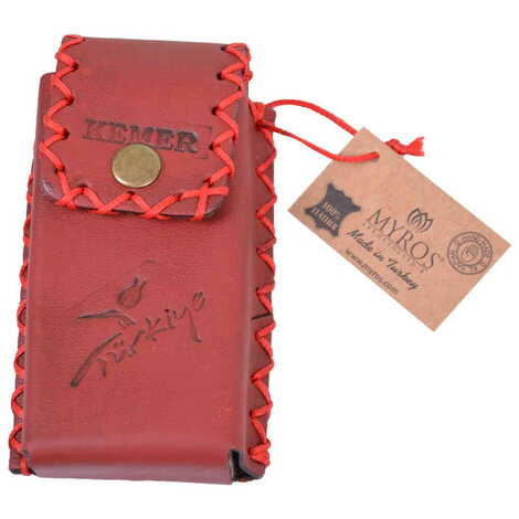 Kemer Themed Leather Cigarette Case - 22