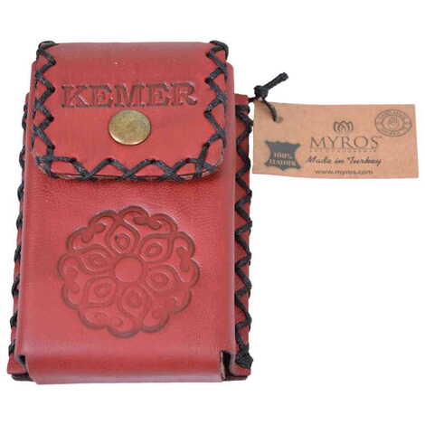 Kemer Themed Leather Cigarette Case - 23