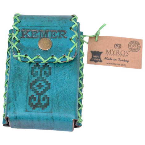 Kemer Themed Leather Cigarette Case - 28