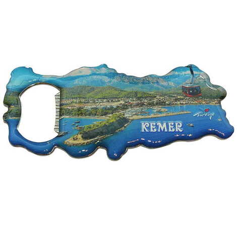 Kemer Themed Map Shaped Metal Magnetic Bottle Opener 100x45 mm - 3