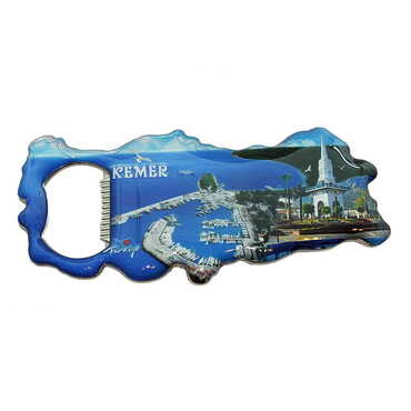 Kemer Themed Map Shaped Metal Magnetic Bottle Opener 100x45 mm - 6