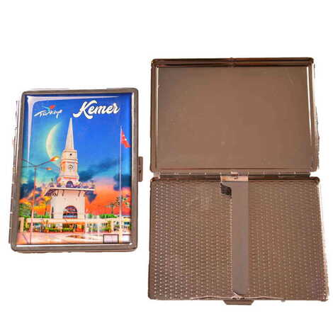 Kemer Themed Metal Cigarette Case 103x80x11 mm - 4