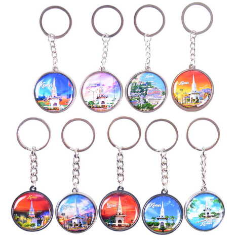 Kemer Themed Metal Double Face Round Keychain 40x95 mm - 2