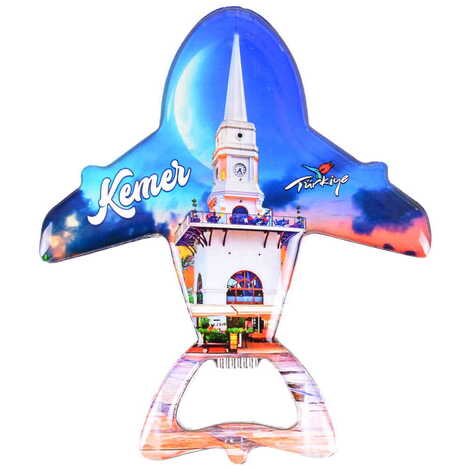 Kemer Themed Plane Shaped Metal Magnetic Bottle Opener 105x89 mm - 4