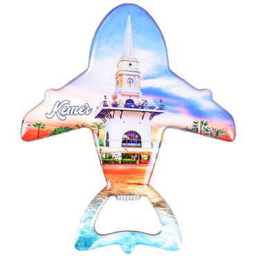 Kemer Themed Plane Shaped Metal Magnetic Bottle Opener 105x89 mm - 5