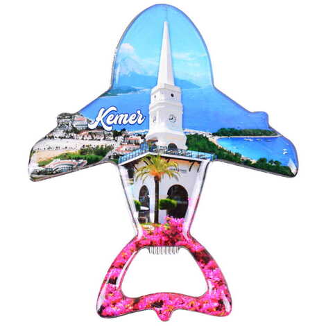 Kemer Themed Plane Shaped Metal Magnetic Bottle Opener 105x89 mm - 6