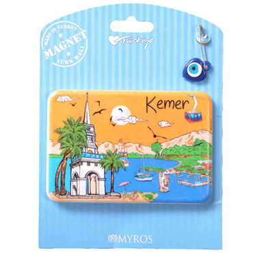 Kemer Themed Plastic Base UV Printed Custom Backing Carded Fridge Magnet - 3