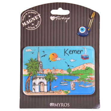 Kemer Themed Plastic Base UV Printed Custom Backing Carded Fridge Magnet - 6