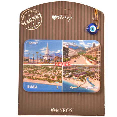 Kemer Themed Plastic Base UV Printed Custom Backing Carded Fridge Magnet - 9